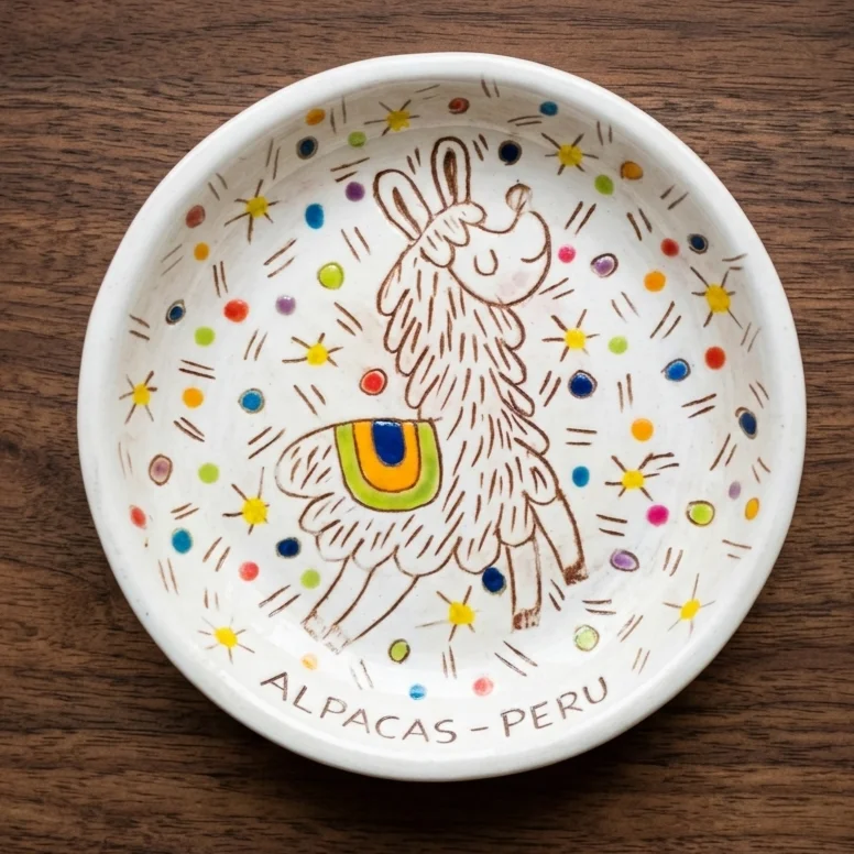 Little Llamas round plates