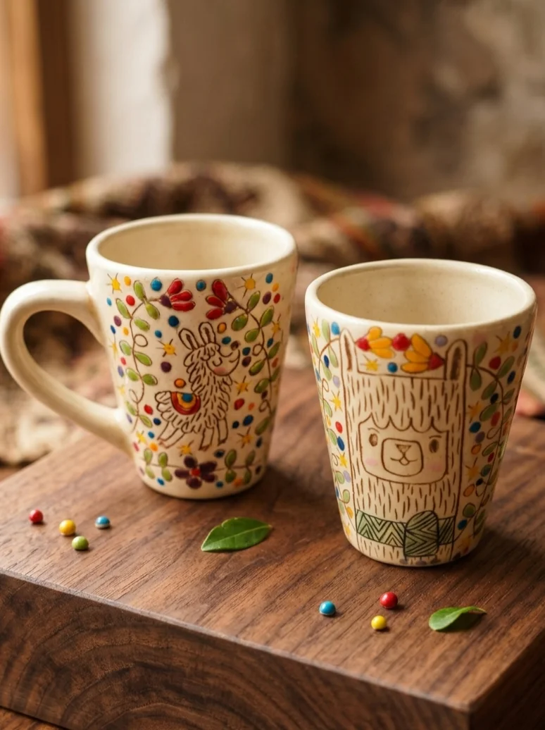 Tall artisan mugs
