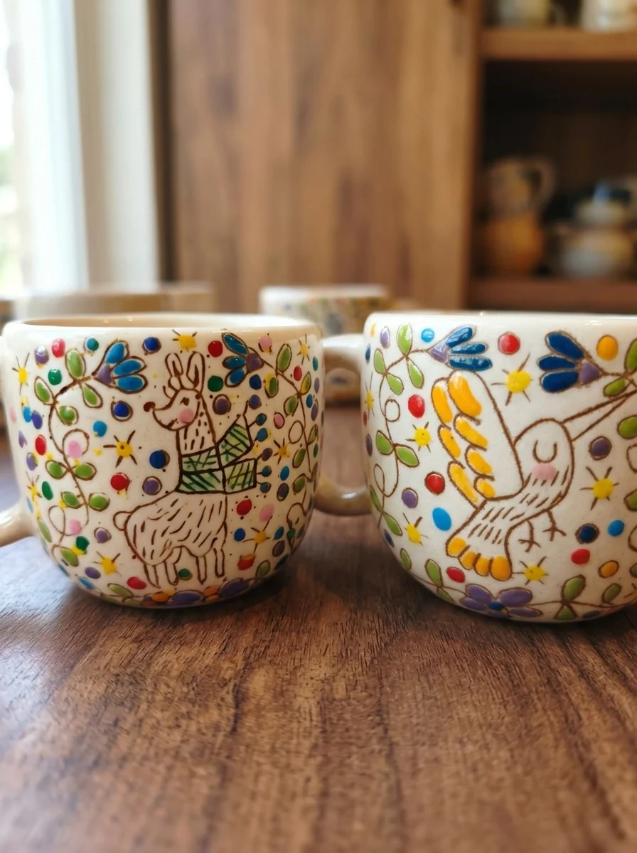 Large artisan mugs