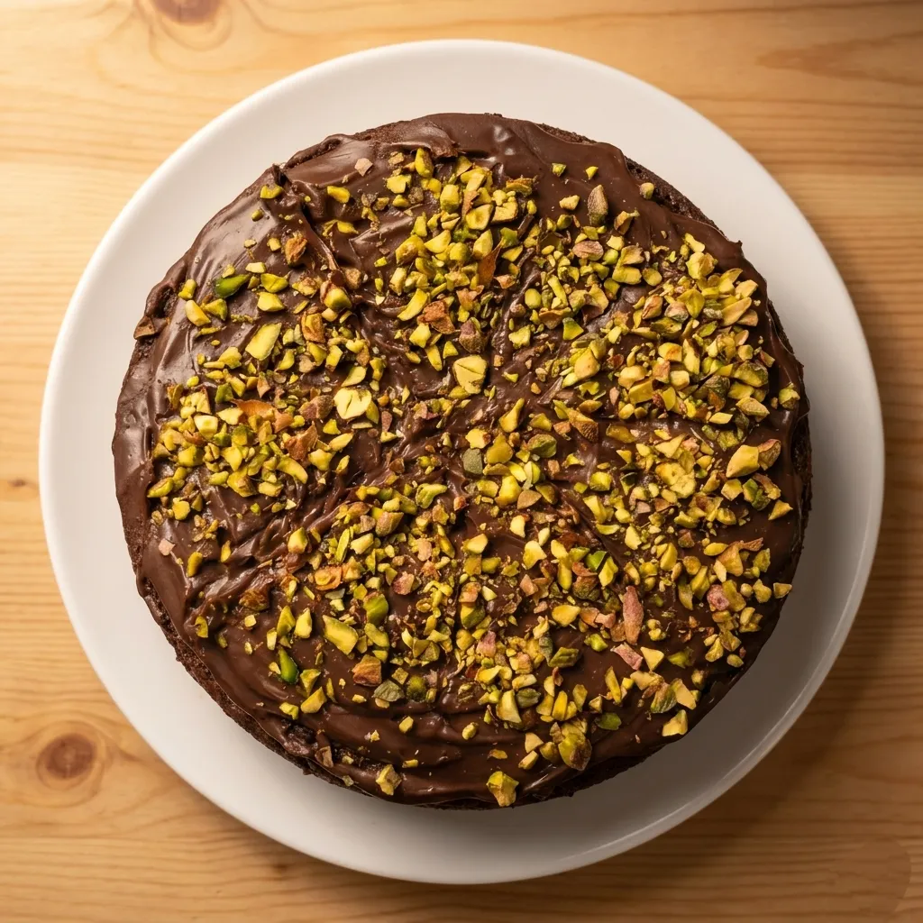 Chocolate and pistachio cake
